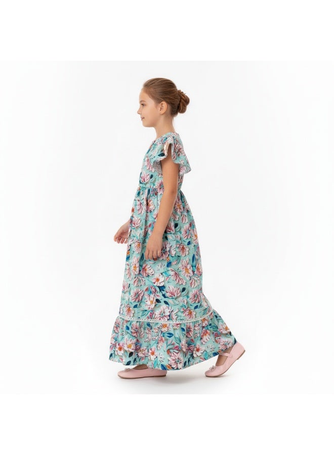 D'Daniela D' Daniela - Enchanted Florals Abaya Dress - Multicolor - Image 2
